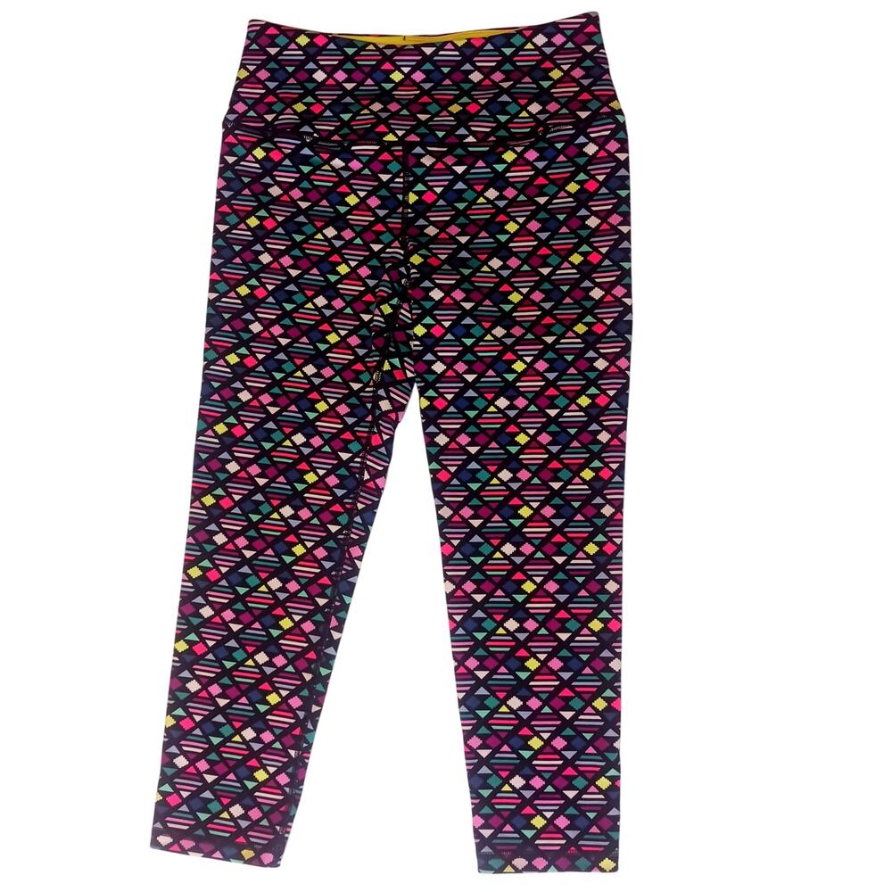 NEW S Victoria's Secret VSX Sport Capri Knockout leggings neon pixel pattern